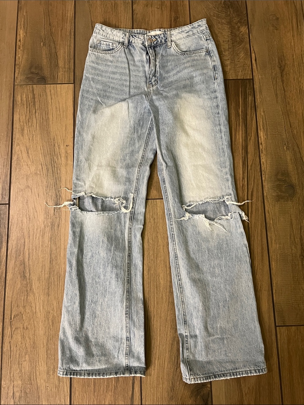 Vervet High Waisted Ripped Wide Leg Jeans